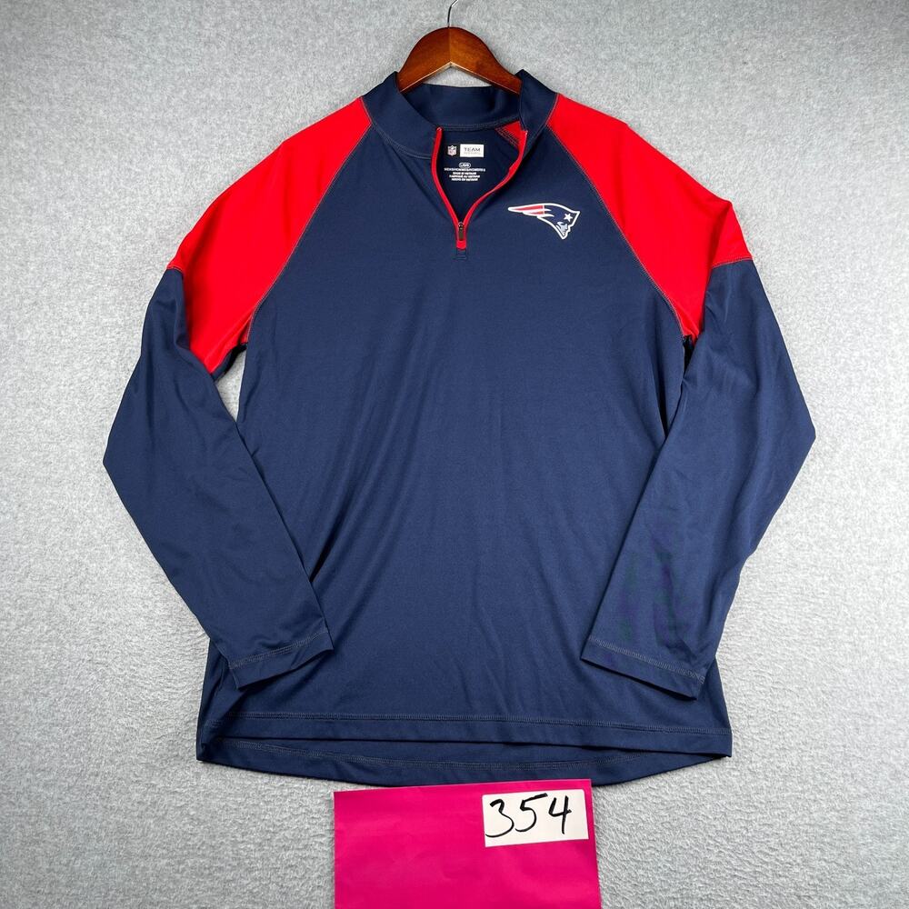 New England Patriots NFL 1/2 Zip Long Sleeve Performance Stretch Large Pullover